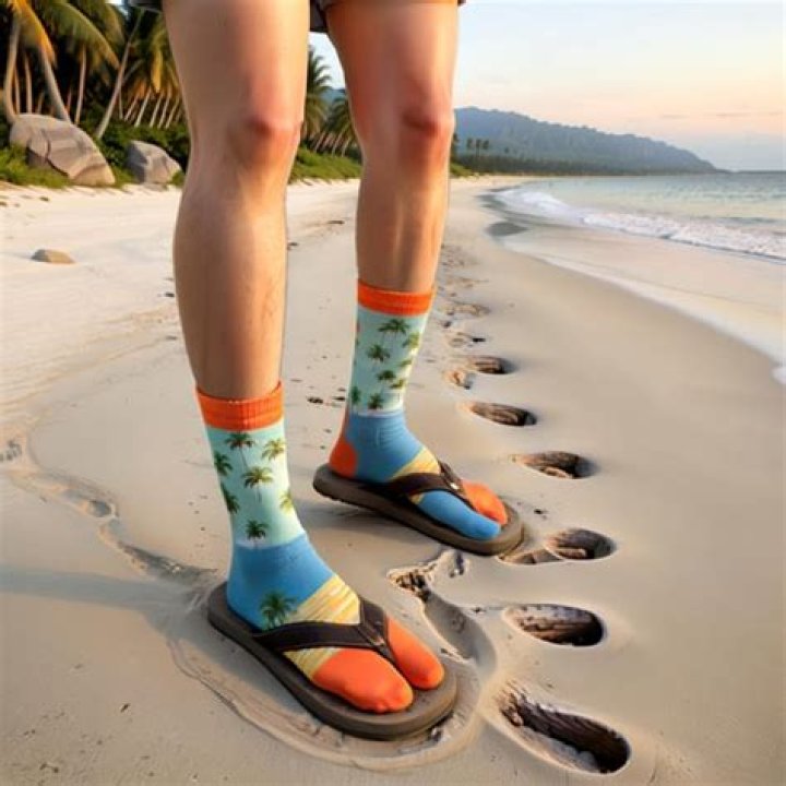 Essential Footwear Combo: Uncover The Stylish Versatility Of Black Socks And Flip Flops