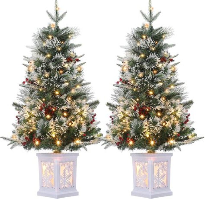 Snowy Pre-Lit Christmas Trees: Illuminate Your Holidays
